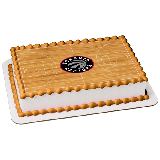 Toronto Raptors Logo Basketball Court Professional Sports Edible Cake Topper Image ABPID04901