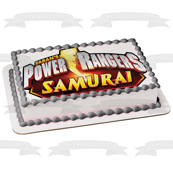 Imagen comestible para decoración de tarta con el logotipo de Samurai de los Power Rangers de Saban ABPID04914 