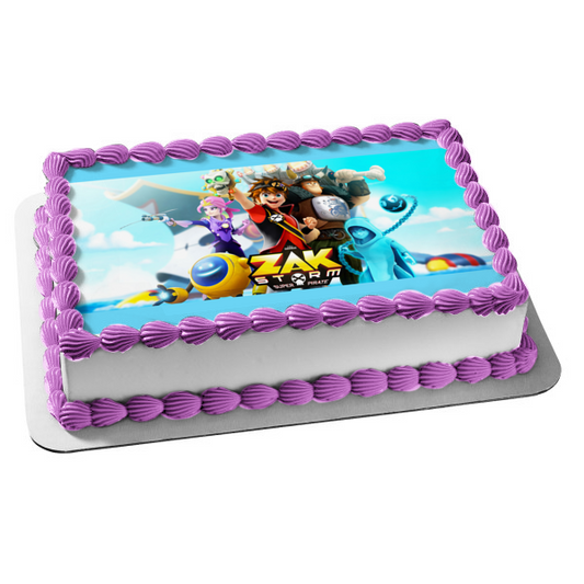 Zak Storm Super Pirata Dibujos animados Cece Lejune Crogar y Clovis Imagen comestible para decoración de tarta ABPID04958 