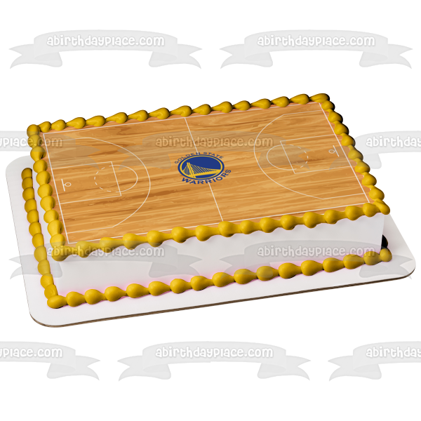 Golden State Warriors Logo Basketball Court American Professional Basketball Team San Francisco Bay Area Oakland California Edible Cake Topper Image ABPID04998