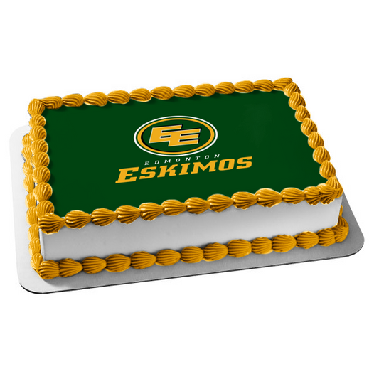 Edmonton Eskimos Logo Canadian Football League Edible Cake Topper Image ABPID05013