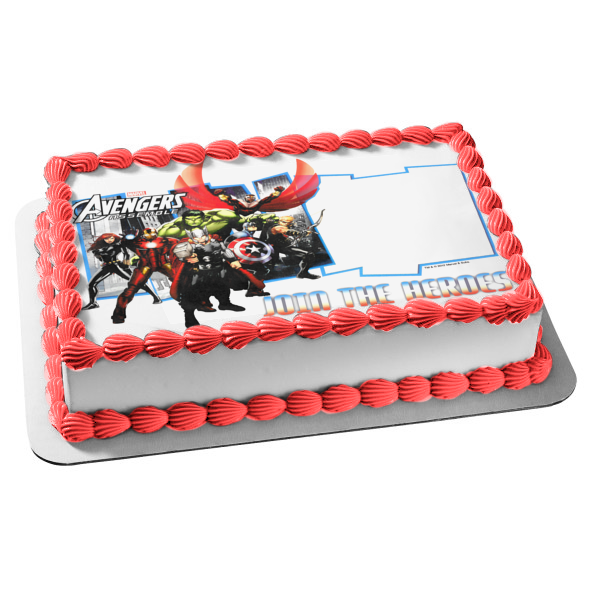 Avengers Assemble The Hulk Captain America Thor Iron Man Edible Cake Topper Image Frame ABPID05067