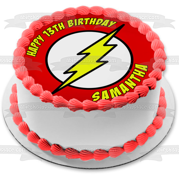 Imagen comestible para decoración de tarta con el logotipo de Flash, relámpago, ABPID05068 