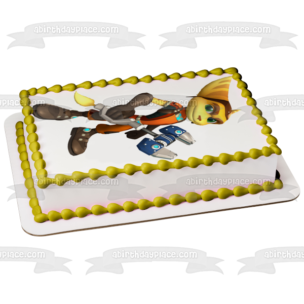 Ratchet and Clank Lombax Mechanic with His Omniwrench Edible Cake Topper Image ABPID05112