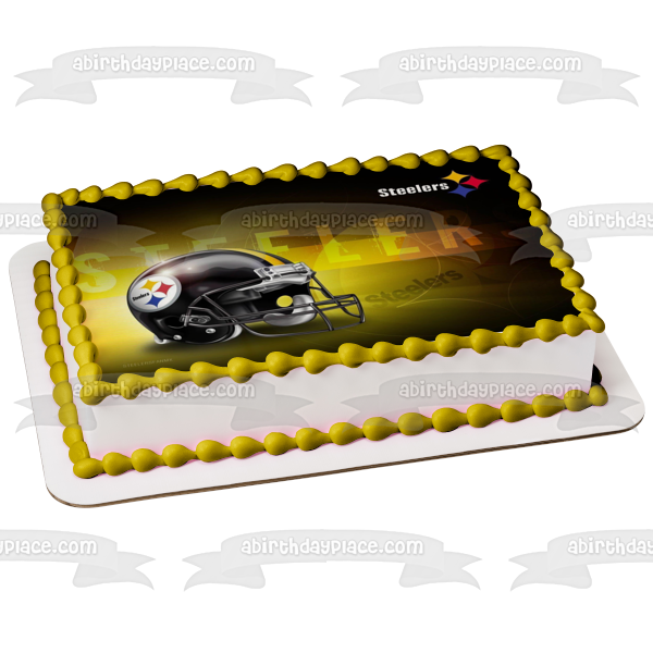 Imagen comestible para tarta con casco con logotipo de Pittsburgh Steelers ABPID05162 