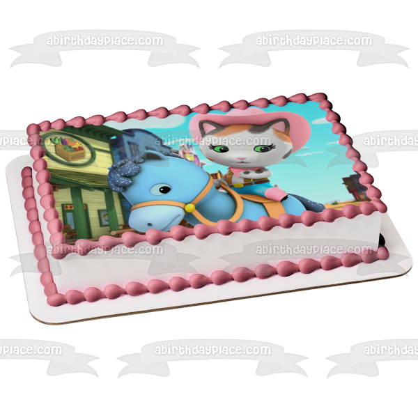 Sheriff Callie Sparky y un sombrero de vaquero adorno comestible para tarta imagen ABPID05172 