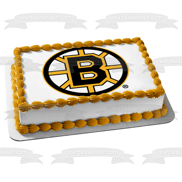 Imagen de decoración comestible para tarta con el logotipo principal de los Boston Bruins de la NHL ABPID05173 