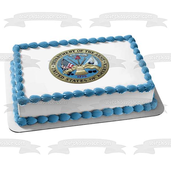 United States Military Department of the Army Seal Flag Edible Cake Topper Image ABPID05225