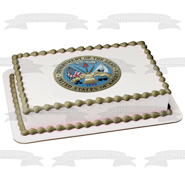 United States Military Department of the Army Seal Flag Edible Cake Topper Image ABPID05225