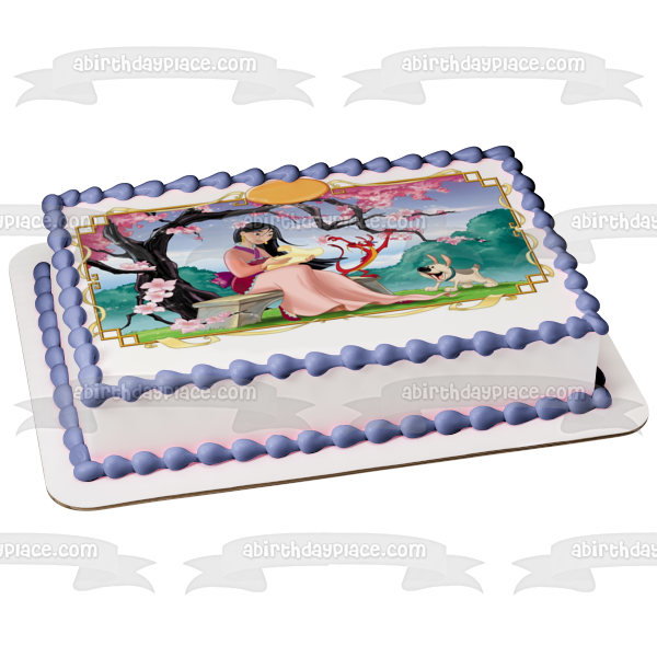 Mulan Mushu Fa Mulan y hermanito adorno comestible para tarta imagen ABPID05263 