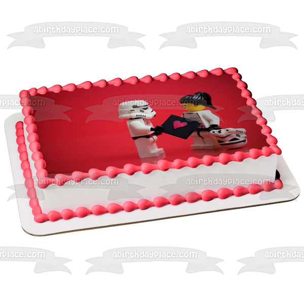 Figura decorativa comestible para tarta LEGO Star Wars Storm Troomer Love Note ABPID05298 