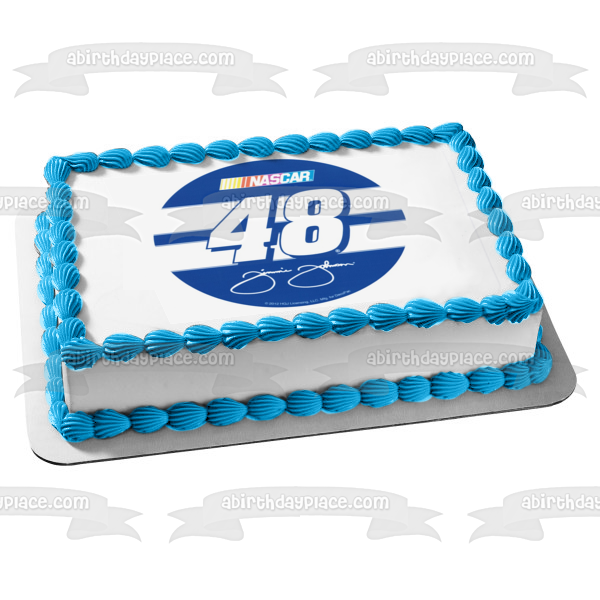 Nascar Jimmie Johnson 48 Logo Edible Cake Topper Image ABPID05318