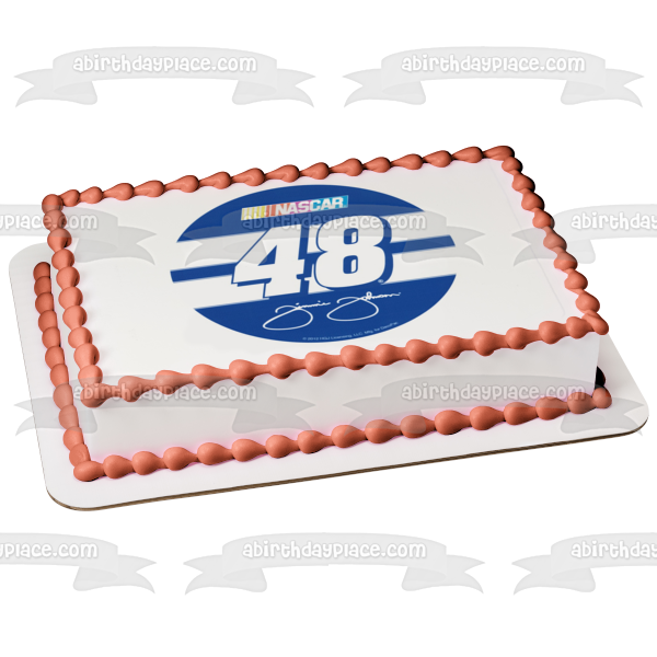 Nascar Jimmie Johnson 48 Logo Edible Cake Topper Image ABPID05318