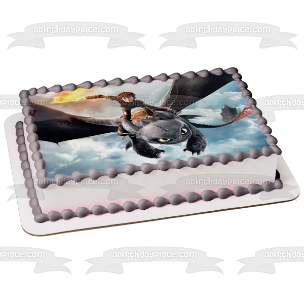 Decoración comestible para tarta de Cómo entrenar a tu dragón, desdentado e hipo, imagen ABPID05339 