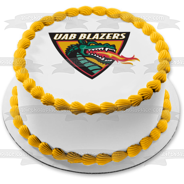 University of Alabama Birmingham Logo Blazers Dragon Mascot Edible Cake Topper Image ABPID05376