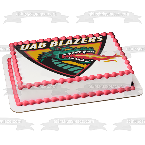 University of Alabama Birmingham Logo Blazers Dragon Mascot Edible Cake Topper Image ABPID05376