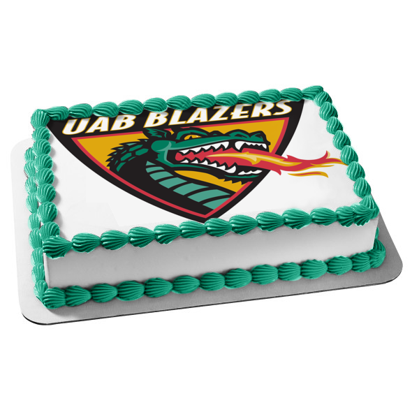 University of Alabama Birmingham Logo Blazers Dragon Mascot Edible Cake Topper Image ABPID05376