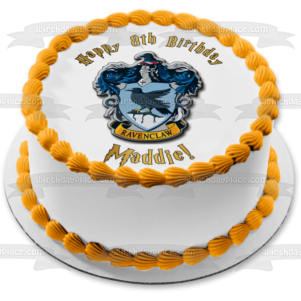 Adorno comestible para tarta con escudo de Ravenclaw de Hogwarts de Harry Potter, imagen ABPID15500 