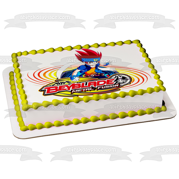 Beyblade Metal Fusion Ginga Hagane Edible Cake Topper Image ABPID05388