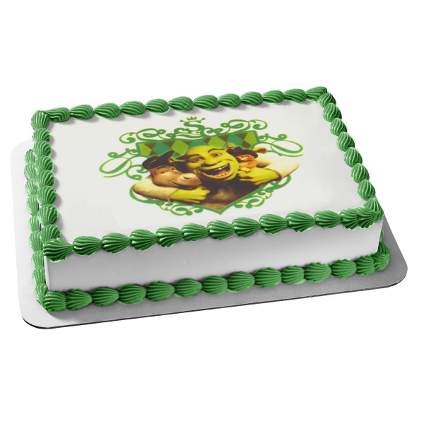 Shrek Sheild Donkey Boots Edible Cake Topper Image ABPID05437