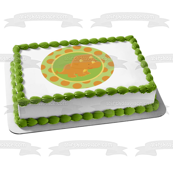 Imagen comestible para tarta con diseño de dinosaurio rugido de bebé Triceratops ABPID05503 