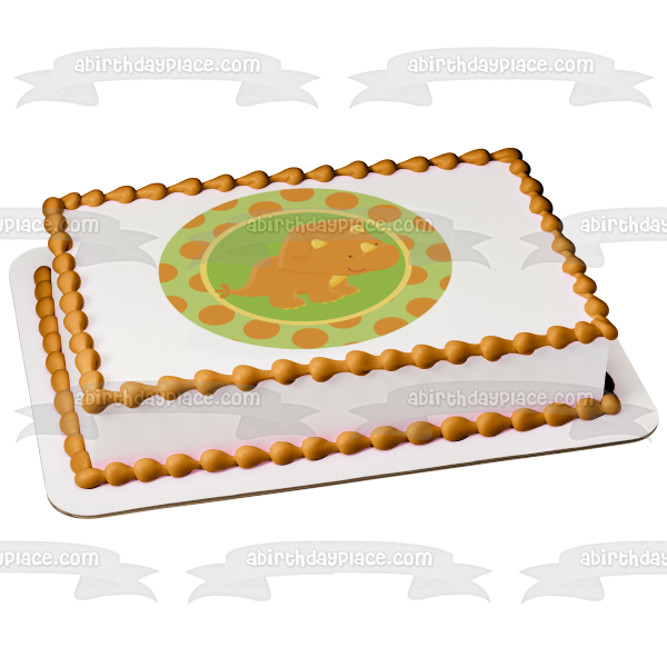 Imagen comestible para tarta con diseño de dinosaurio rugido de bebé Triceratops ABPID05503 