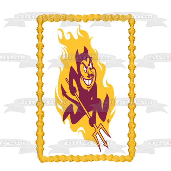 Imagen comestible para tarta con el logotipo de los Sun Devils del estado de Arizona ABPID05539 