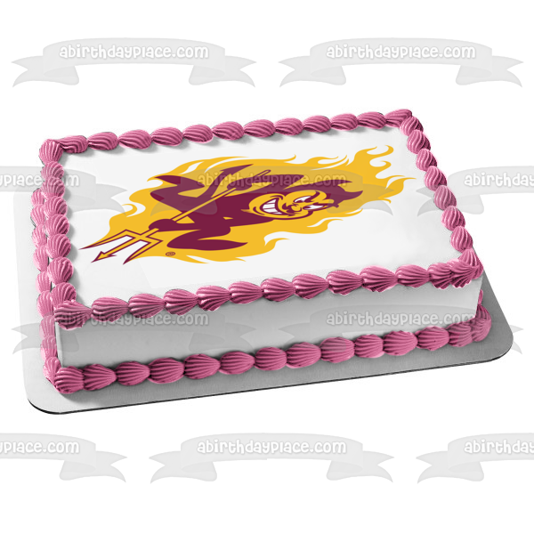 Imagen comestible para tarta con el logotipo de los Sun Devils del estado de Arizona ABPID05539 