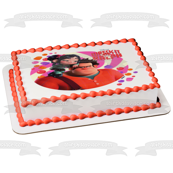 Imagen comestible para decoración de tarta, Ralph el Demoledor, Vanellope y Gotas de Goma, ABPID05586 