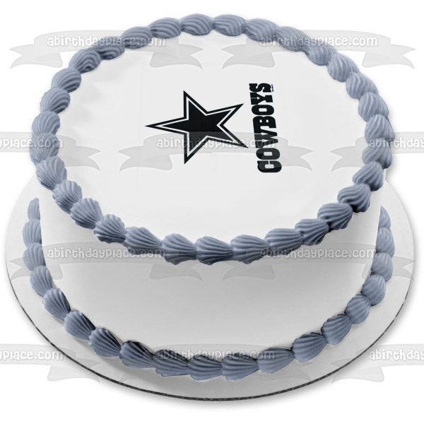 Imagen comestible para tarta con logotipo de los Dallas Cowboys, estrella de fútbol de la NFL, ABPID05623 