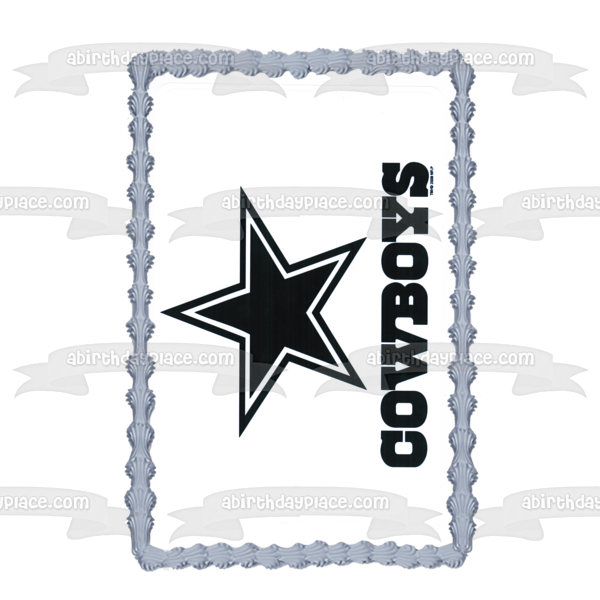 Imagen comestible para tarta con logotipo de los Dallas Cowboys, estrella de fútbol de la NFL, ABPID05623 