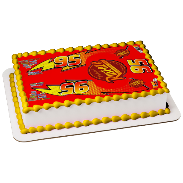 Lightening McQueen Logo Decals Edible Cake Topper Image ABPID05640