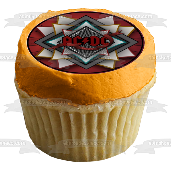 AC/DC Logo Music Dave Evans Colin Burgess Angus Young Brian Johnson Malcom Young Edible Cupcake Topper Images ABPID00251