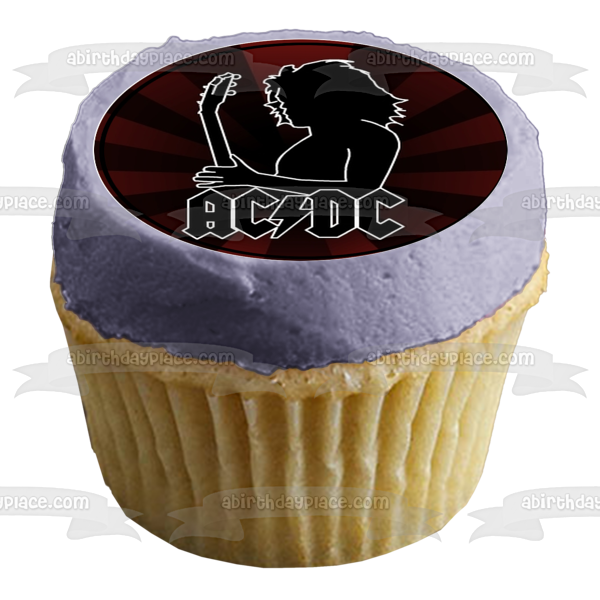 AC/DC Logo Music Dave Evans Colin Burgess Angus Young Brian Johnson Malcom Young Edible Cupcake Topper Images ABPID00251