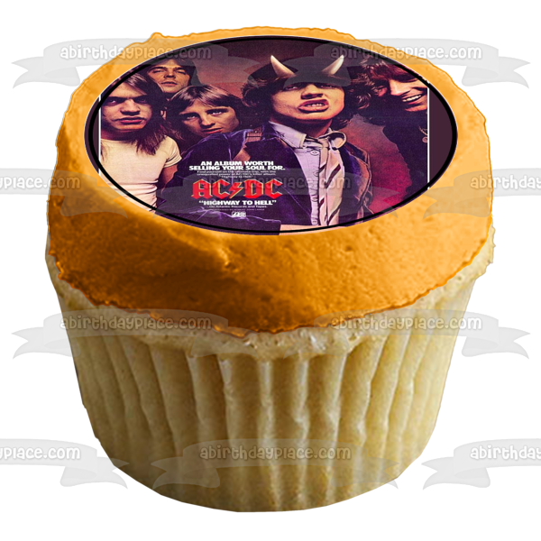 AC/DC Logo Music Dave Evans Colin Burgess Angus Young Brian Johnson Malcom Young Edible Cupcake Topper Images ABPID00251