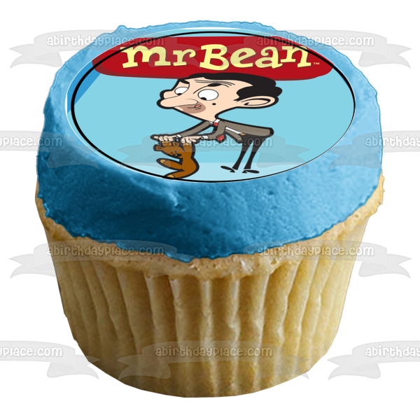 Mr Bean Teddy Bear but First Let Me Get Breakfast Edible Cupcake Topper Images ABPID00587