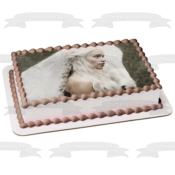 Game of Thrones Daenerys Targaryen Edible Cake Topper Image ABPID05687