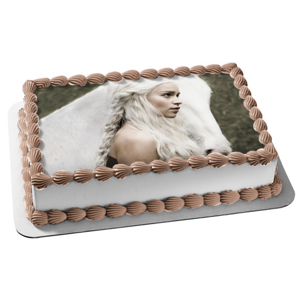 Game of Thrones Daenerys Targaryen Edible Cake Topper Image ABPID05687