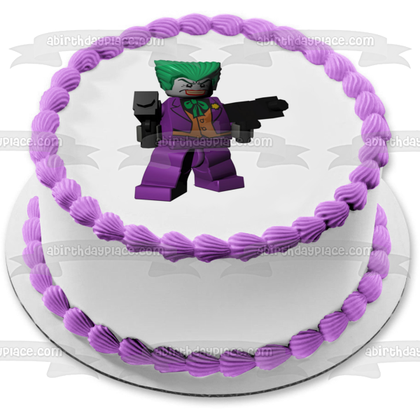 LEGO Joker Action Figure Edible Cake Topper Image ABPID05702