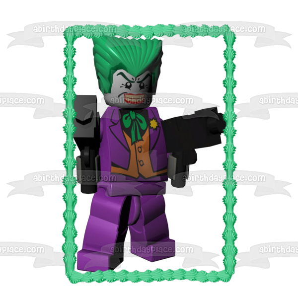 LEGO Joker Action Figure Edible Cake Topper Image ABPID05702