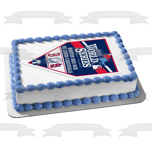 Imagen comestible para tarta de la Serie Mundial 2013 Boston Red Sox St. Louis Cardinals Logo MLB ABPID05732 