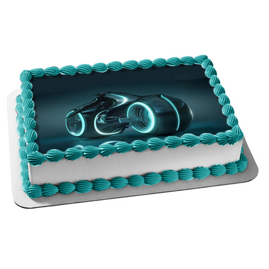 Tron Lightcycle Power Run Disneyland Park Edible Cake Topper Image ABPID05743