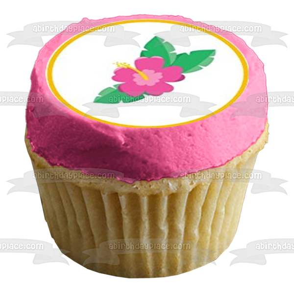 Hawaiian Luau Tiki Chanclas Bebidas Flores Comestible Cupcake Topper Imágenes ABPID01217 