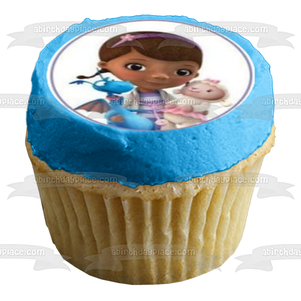 Imágenes de decoración comestible para cupcakes de Doc McStuffins Lambie y Dragón ABPID01234 