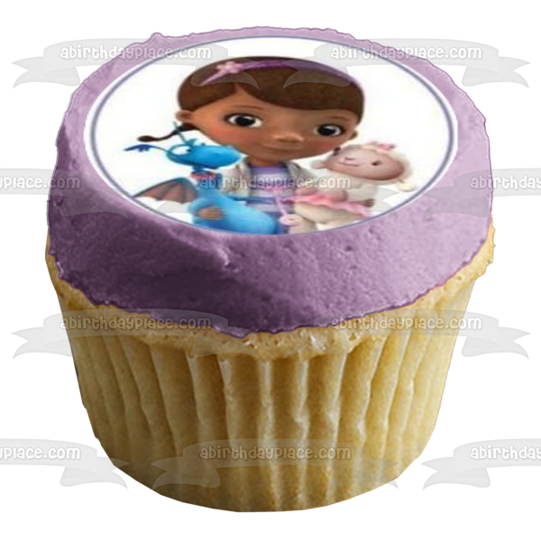 Imágenes de decoración comestible para cupcakes de Doc McStuffins Lambie y Dragón ABPID01234 