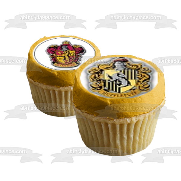 Harry Potter Crestas Gryffindor Hufflepuff Ravenclaw y Slytherin Imágenes comestibles para cupcakes ABPID01246 