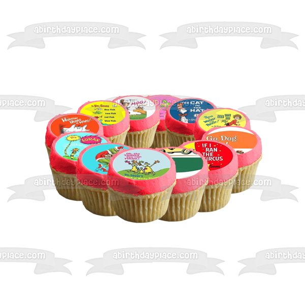 Dr. Seuss el Lorax El gato con sombrero y Horton escucha a quién Imágenes comestibles para cupcakes ABPID01641 