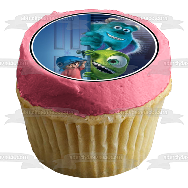 Monsters Inc James P. 'Sulley' Sullivan Mike Wazowski and Boo Edible Cupcake Topper Images ABPID01800