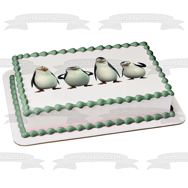 Pingüinos de Madagascar Skipper Kowalski Rico y Private Edible Cake Topper Imagen ABPID05770 