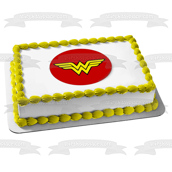 Imagen comestible para decoración de tarta con el logotipo de Wonder Woman ABPID05784 